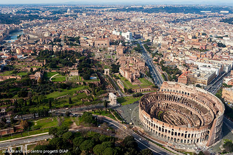 foto aerea dell'area dal Colosseo